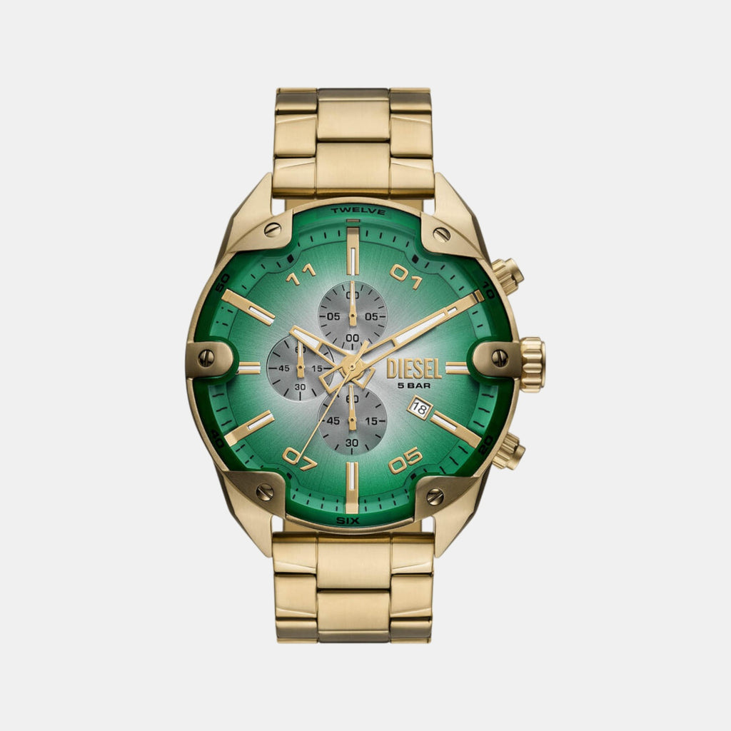 Spiked Men Quartz Two Tone Dial Chronograph Stainless Steel Watch DZ4685