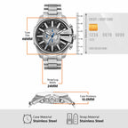 Mega Chief Slim Men Quartz Two Tone Dial Chronograph Stainless Steel Watch DZ4686