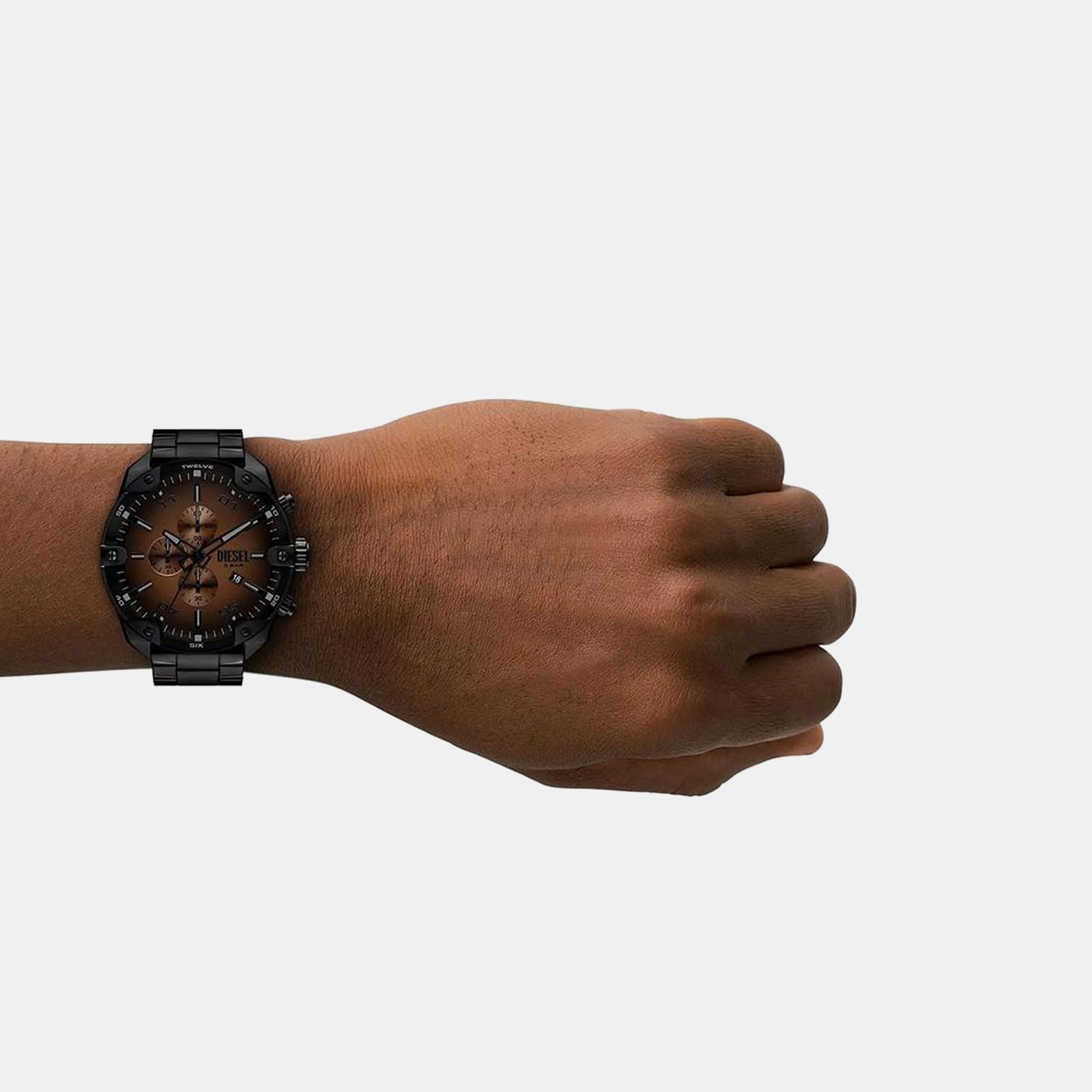 Spiked Men Quartz Two Tone Dial Chronograph Stainless Steel Watch DZ4691