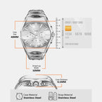 D-Curve Men Quartz Silver Dial Chronograph Stainless Steel Watch DZ4694