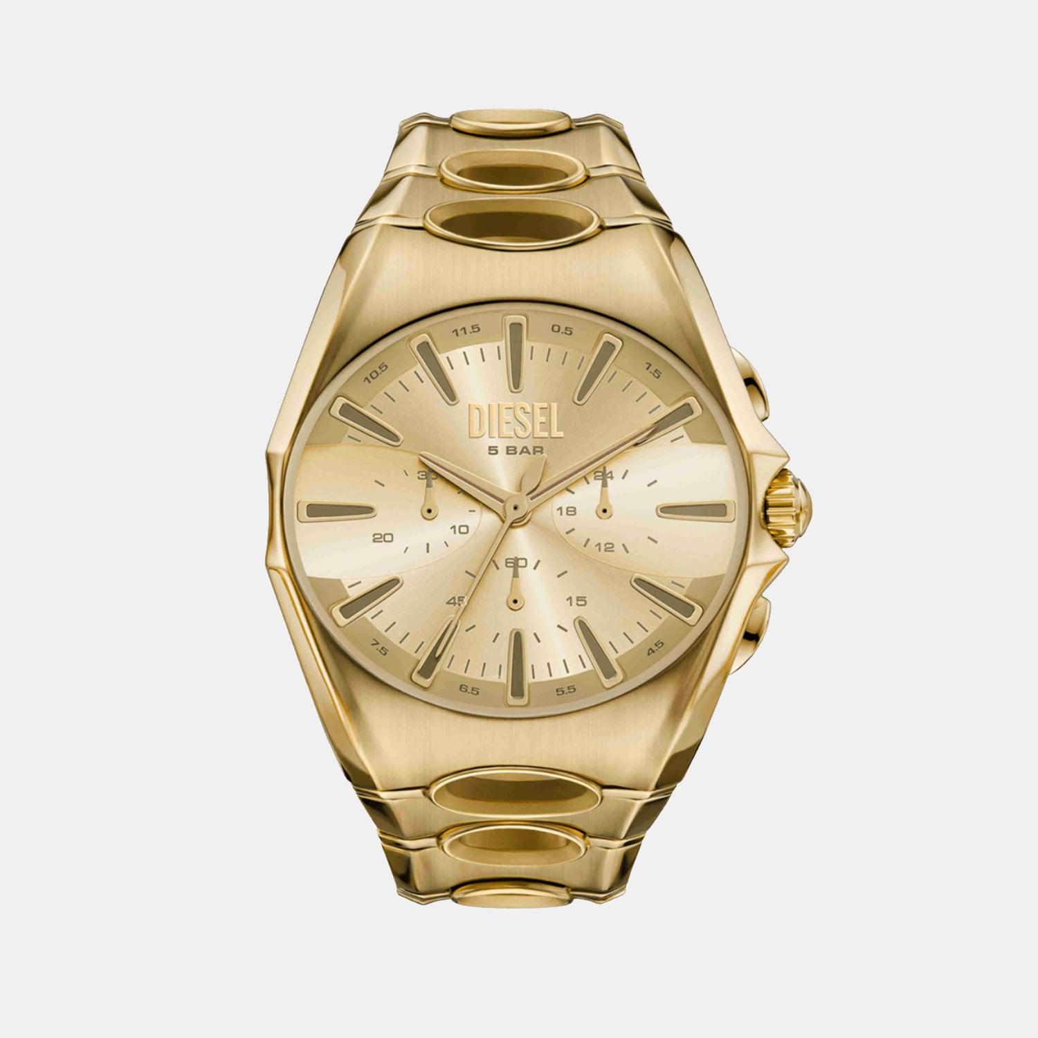 D-Curve Men Quartz Gold Dial Analog Stainless Steel Watch DZ4695