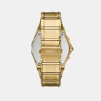 D-Curve Men Quartz Gold Dial Analog Stainless Steel Watch DZ4695