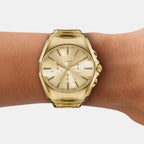 D-Curve Men Quartz Gold Dial Analog Stainless Steel Watch DZ4695