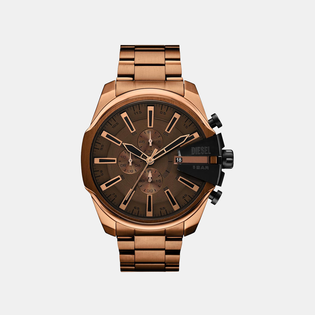 Men Quartz Brown Dial Analog Stainless Steel Watch DZ4697
