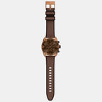Men Quartz Brown Dial Analog Leather Watch DZ4698