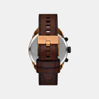 Men Quartz Brown Dial Analog Leather Watch DZ4698