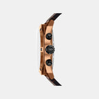 Men Quartz Brown Dial Analog Leather Watch DZ4698