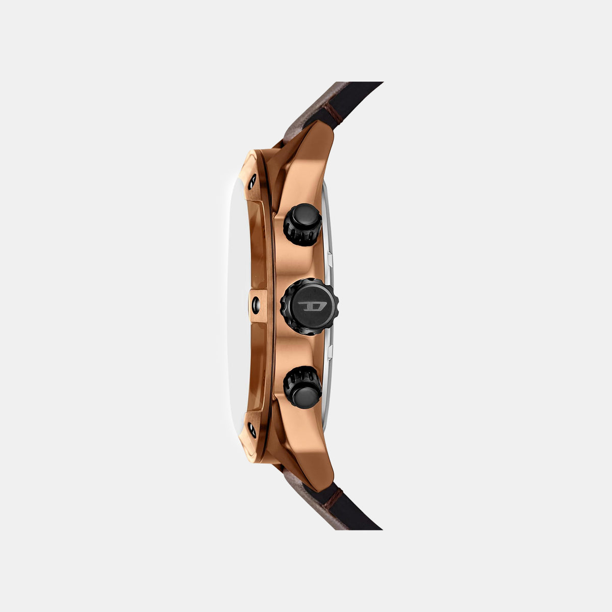 Spiked Men Quartz Brown Dial Analog Leather Watch DZ4698