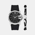 Master Chi Men Quartz Black Dial Analog Silicone Watch DZ4700SET