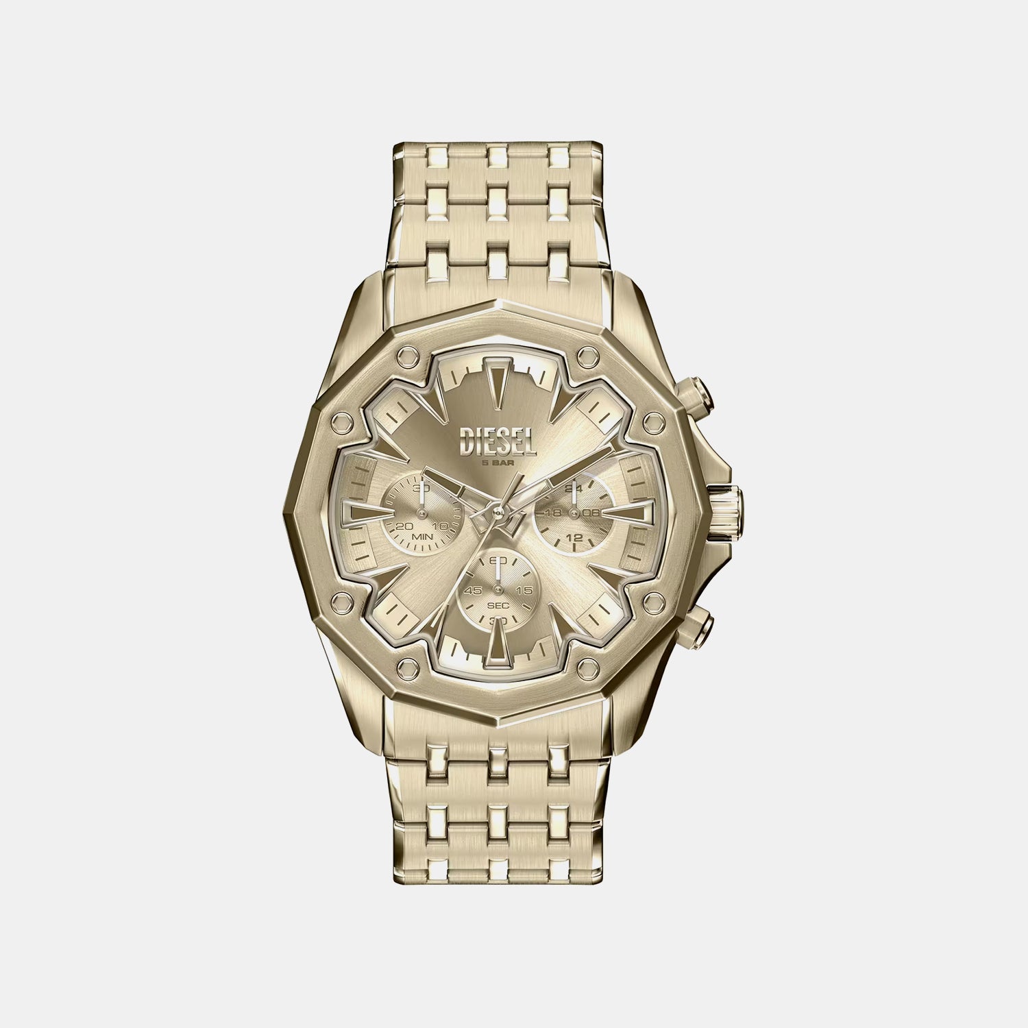 Stinger Men Quartz Gold Dial Chronograph Stainless Steel Watch DZ4707