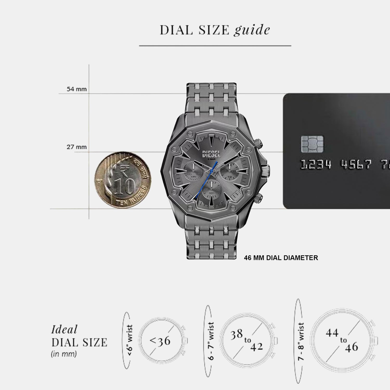 Stinger Men Quartz Grey Dial Chronograph Stainless Steel Watch DZ4708