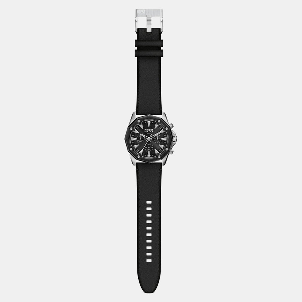 Men Quartz Black Dial Chronograph Leather Watch DZ4710