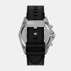 Men Quartz Black Dial Chronograph Leather Watch DZ4710