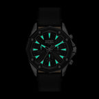 Men Quartz Black Dial Chronograph Leather Watch DZ4710