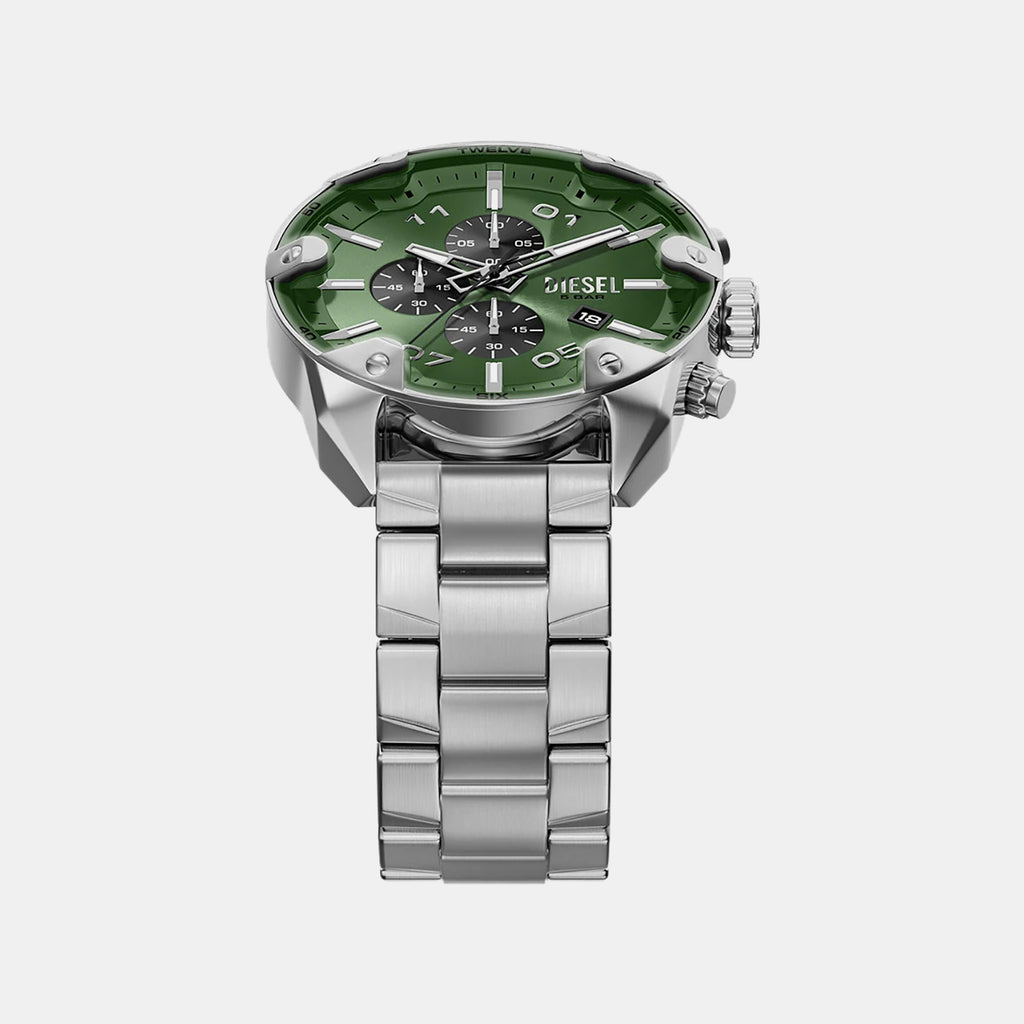 Spiked Men Quartz Green Dial Chronograph Stainless Steel Watch DZ4712
