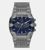 Spiked Men Quartz Blue Dial Chronograph Stainless Steel Watch DZ4717