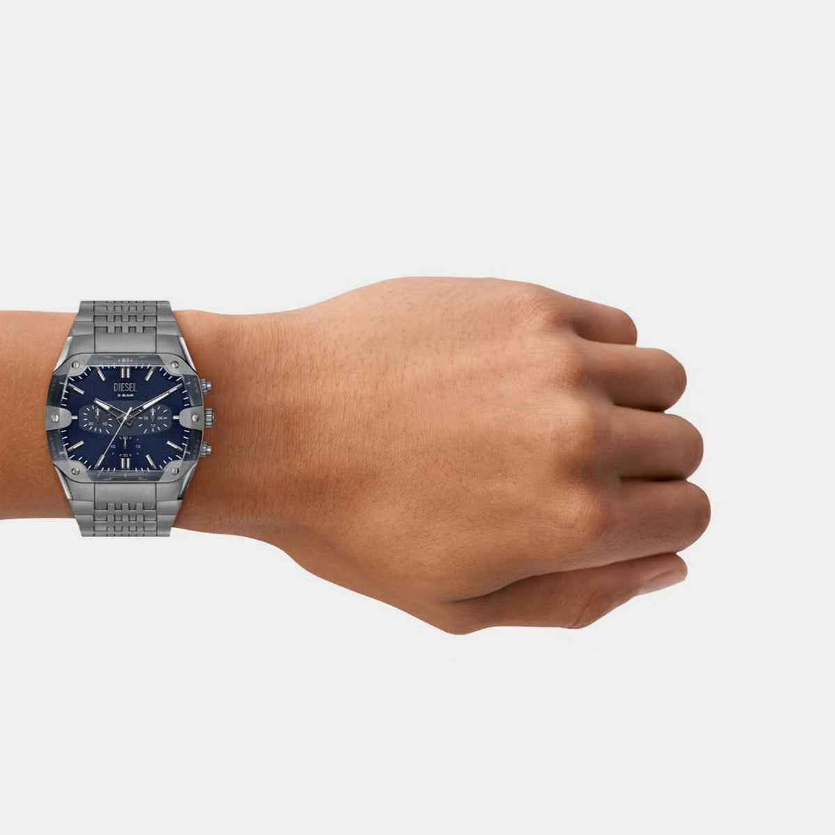 Spiked Men Quartz Blue Dial Chronograph Stainless Steel Watch DZ4717