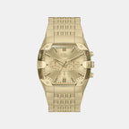 Spiked Men Quartz Gold Dial Chronograph Stainless Steel Watch DZ4718