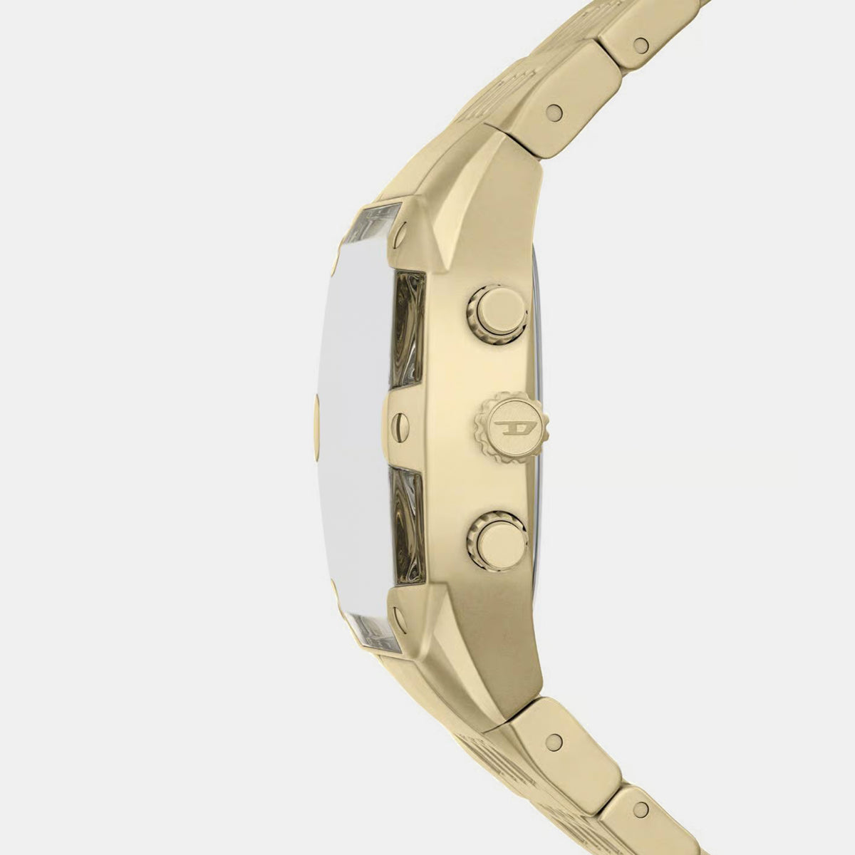 Spiked Men Quartz Gold Dial Chronograph Stainless Steel Watch DZ4718