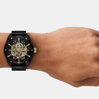 Spiked Men Quartz Black Dial Analog Stainless Steel Watch DZ4719