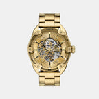 Spiked Men Automatic Gold Dial Analog Stainless Steel Watch DZ4720
