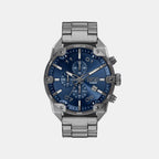 Spiked Men Quartz Blue Dial Chronograph Stainless Steel Watch DZ4724