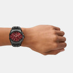 Fenix Men Quartz Burgundy Dial Chronograph Stainless Steel Watch DZ4726