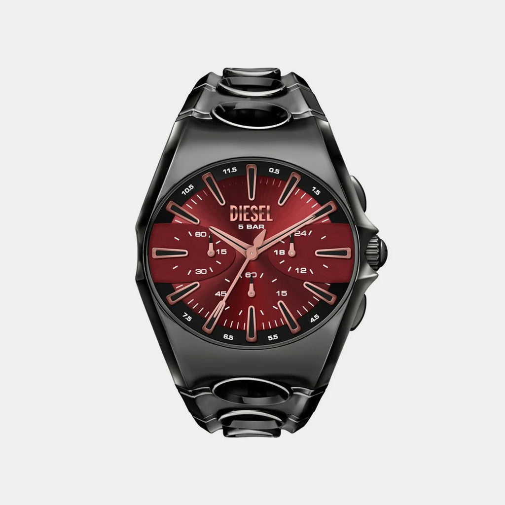 Fenix Men Quartz Burgundy Dial Chronograph Stainless Steel Watch DZ4726