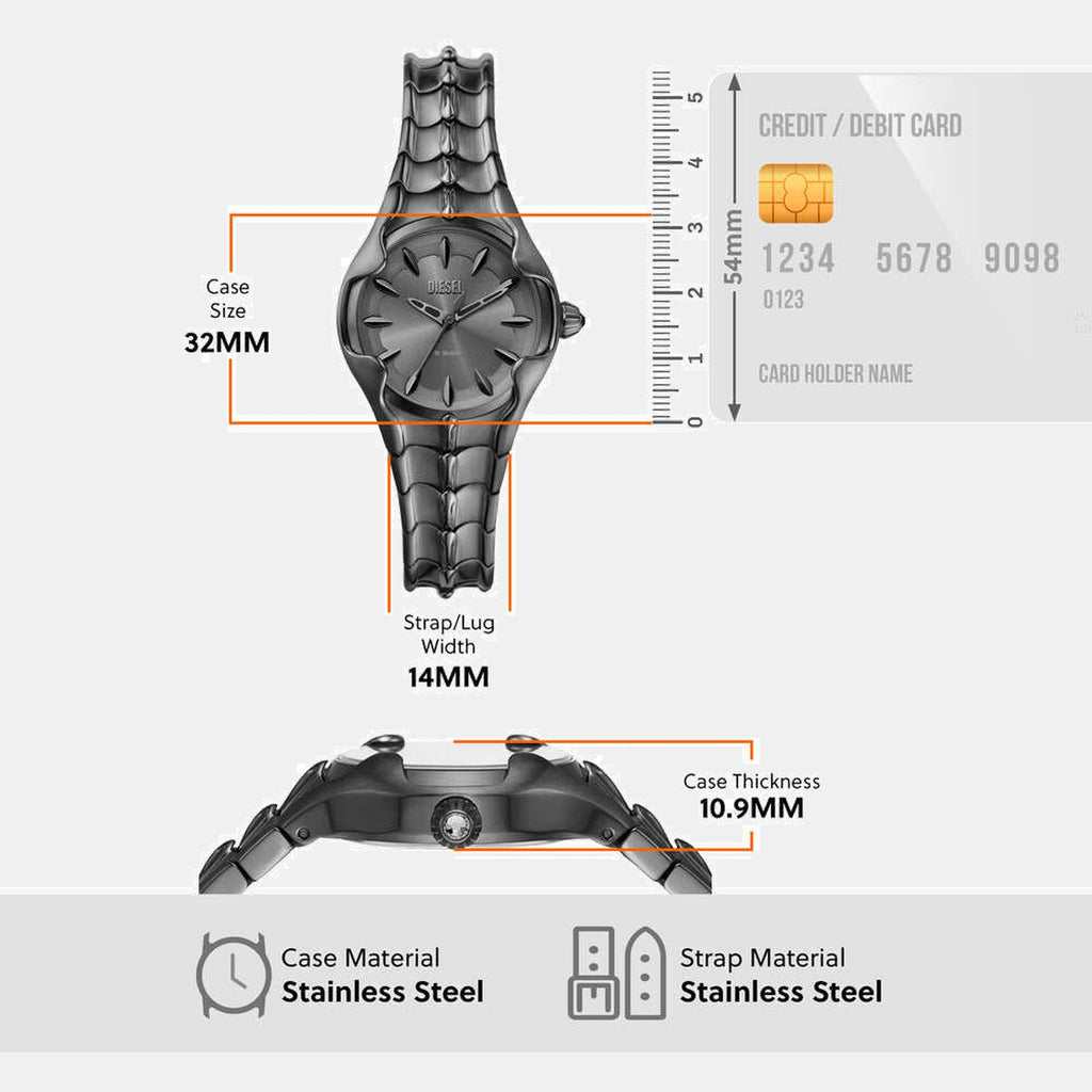 Vert Women Quartz Grey Dial Analog Stainless Steel Watch DZ5603