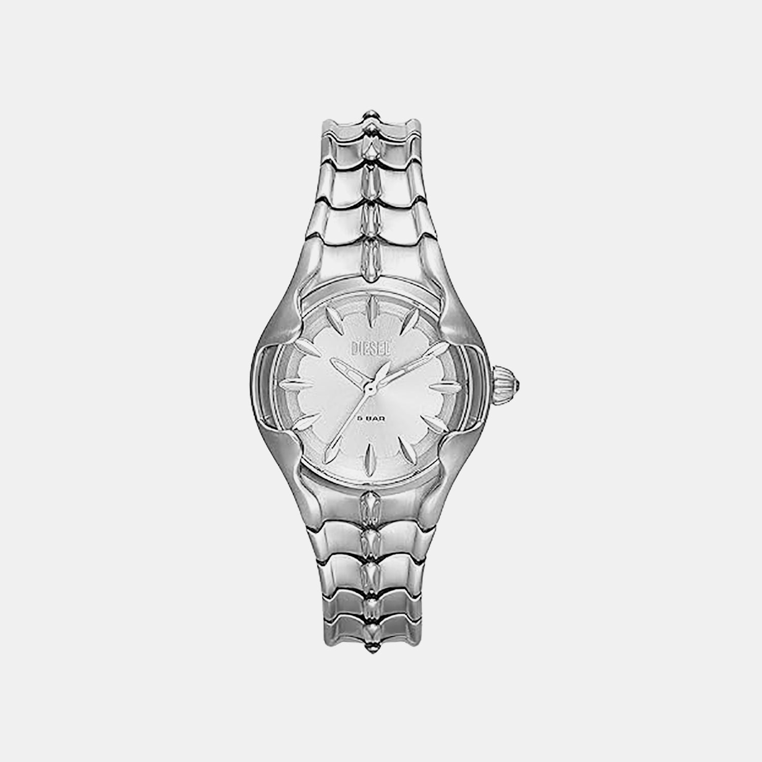 Women Quartz Silver Dial Analog Stainless Steel Watch DZ5605