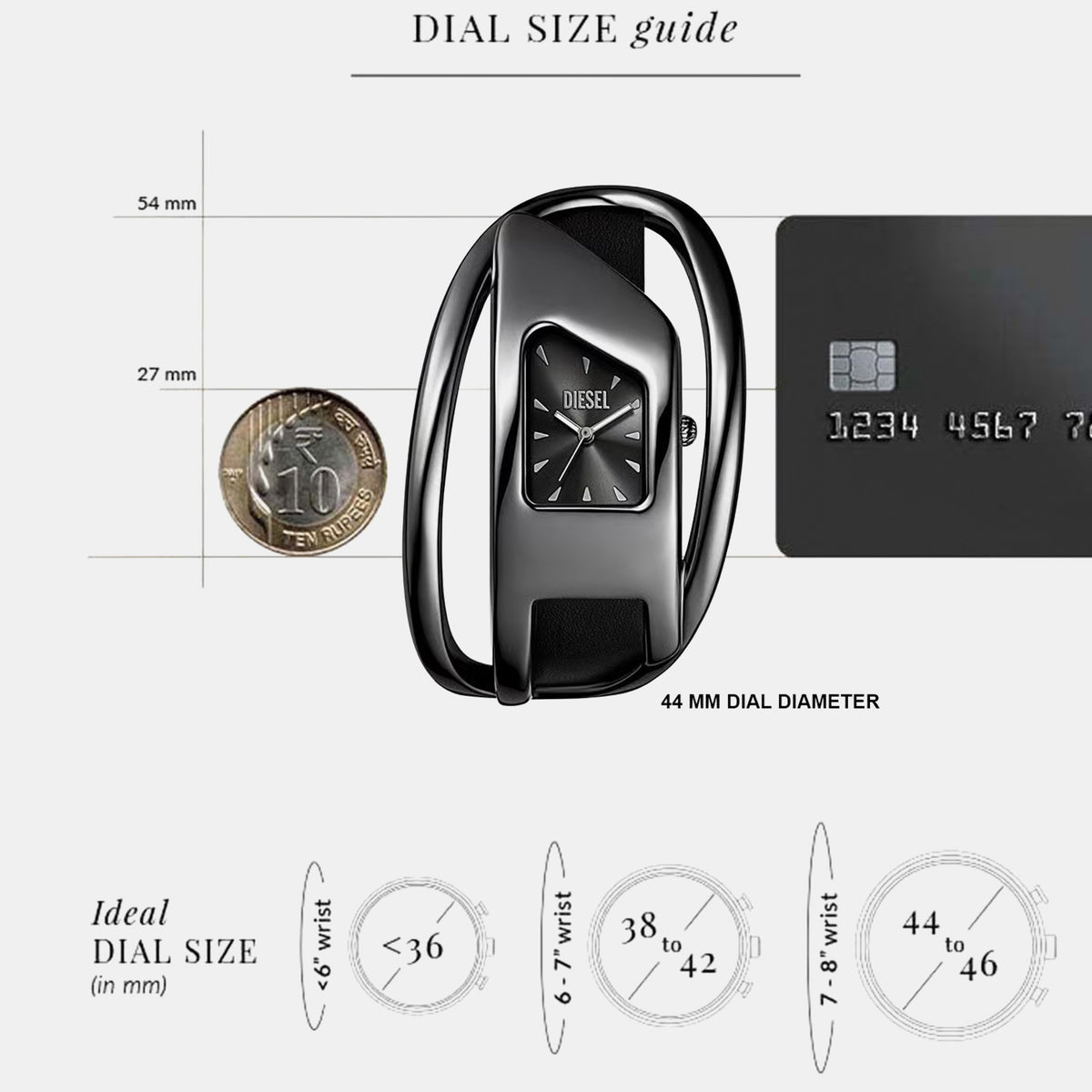Wrap-D Women Quartz Black Dial Analog Leather Watch DZ5629