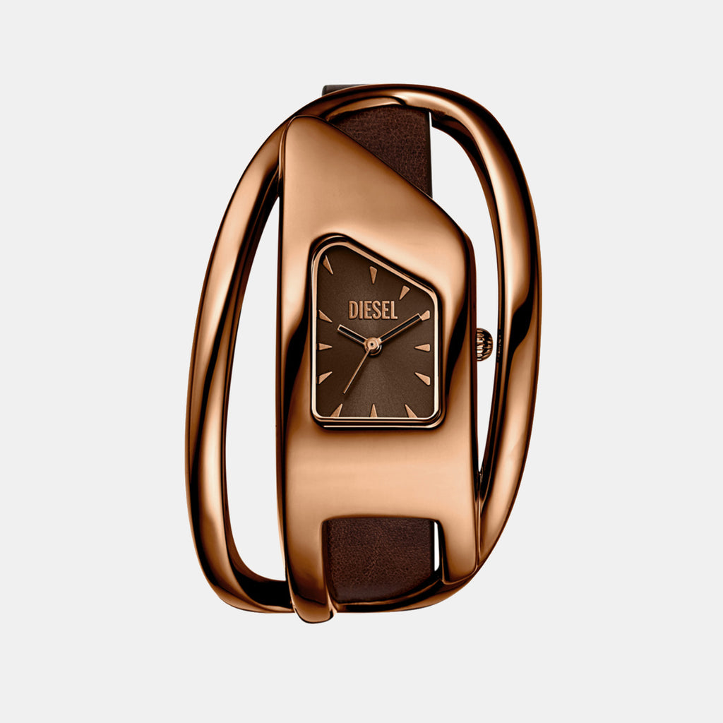 Wrap-D Women Quartz Brown Dial Analog Leather Watch DZ5630