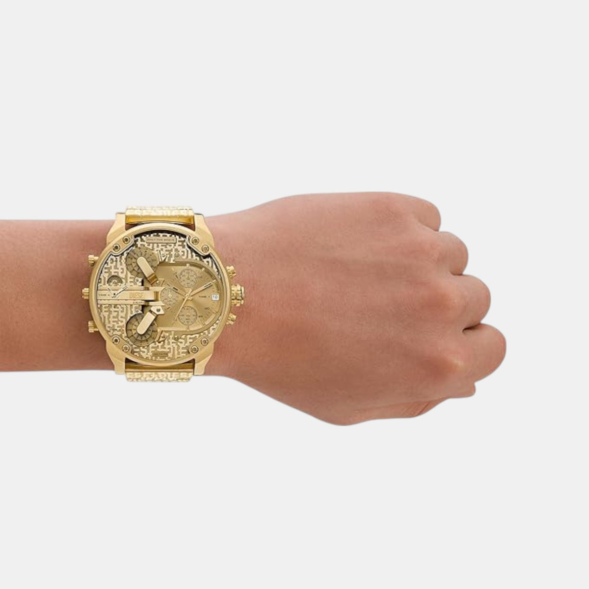 Mr. Daddy Men Quartz Gold Dial Chronograph Stainless Steel Watch DZ7479
