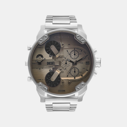 Diesel Daddy Men Quartz White Dial Chronograph Leather