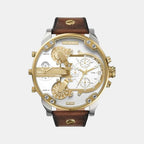 Mr. Daddy 2.0 Men Quartz Silver Dial Chronograph Leather Watch DZ7483