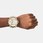 Mr. Daddy 2 Men Quartz Two Tone Dial Analog Stainless Steel Watch DZ7486