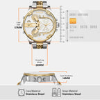 Mr. Daddy 2 Men Quartz Two Tone Dial Analog Stainless Steel Watch DZ7486