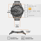 Mr. Daddy Slim Men Quartz Grey Dial Chronograph Stainless Steel Watch DZ7487