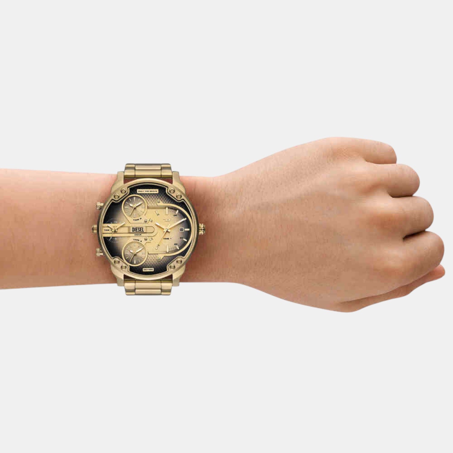 Mr. Daddy Slim Men Quartz Two Tone Dial Analog Stainless Steel Watch DZ7490