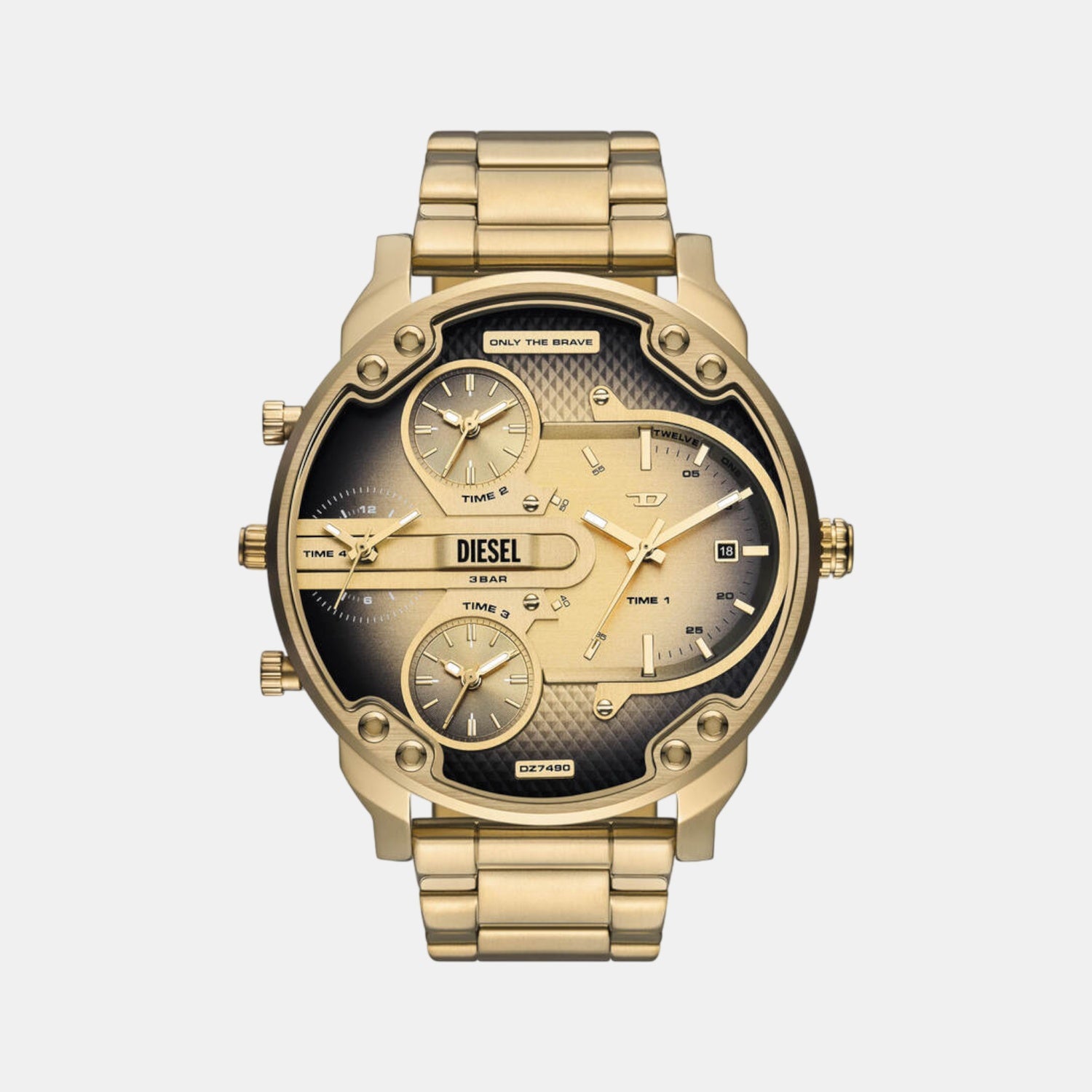 Mr. Daddy Slim Men Quartz Two Tone Dial Analog Stainless Steel Watch DZ7490