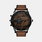 Mr. Daddy Men Quartz Brown Dial Chronograph Leather Watch DZ7492