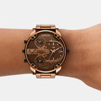 Men Quartz Brown Dial Analog Stainless Steel Watch DZ4697