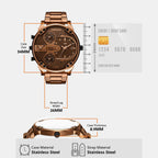 Men Quartz Brown Dial Analog Stainless Steel Watch DZ4697