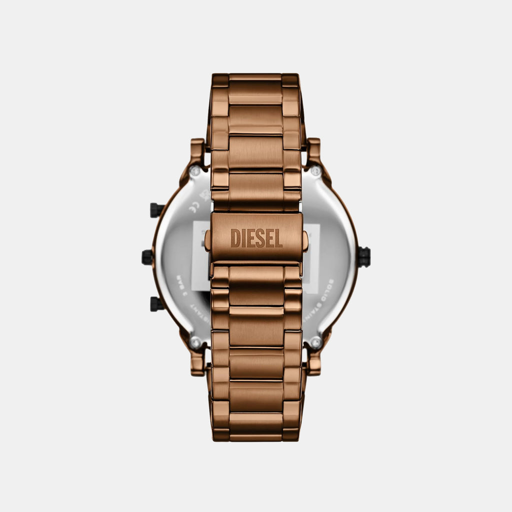Men Quartz Brown Dial Analog Stainless Steel Watch DZ7493