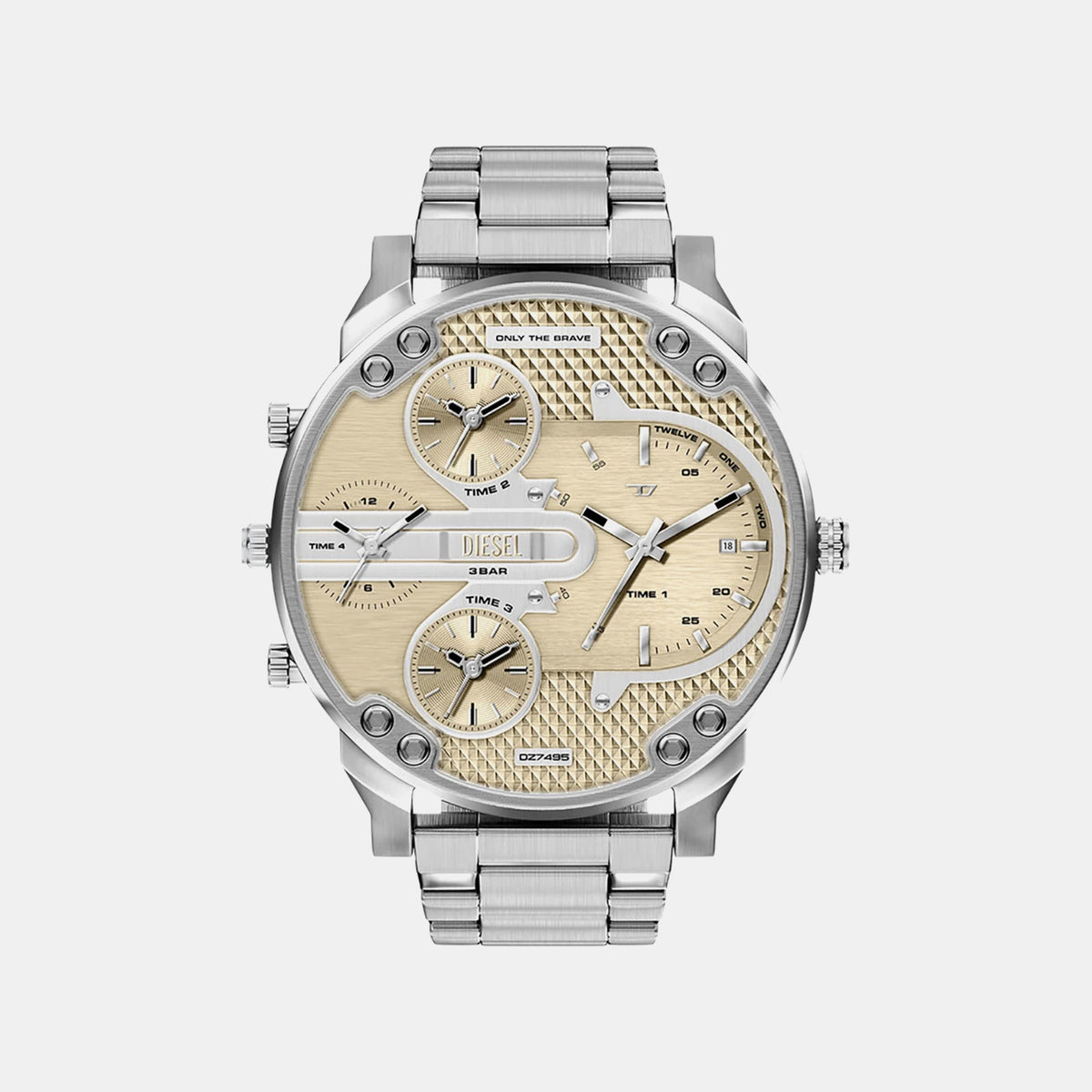 Mr. Daddy Men Quartz Gold Dial Chronograph Stainless Steel Watch DZ7495