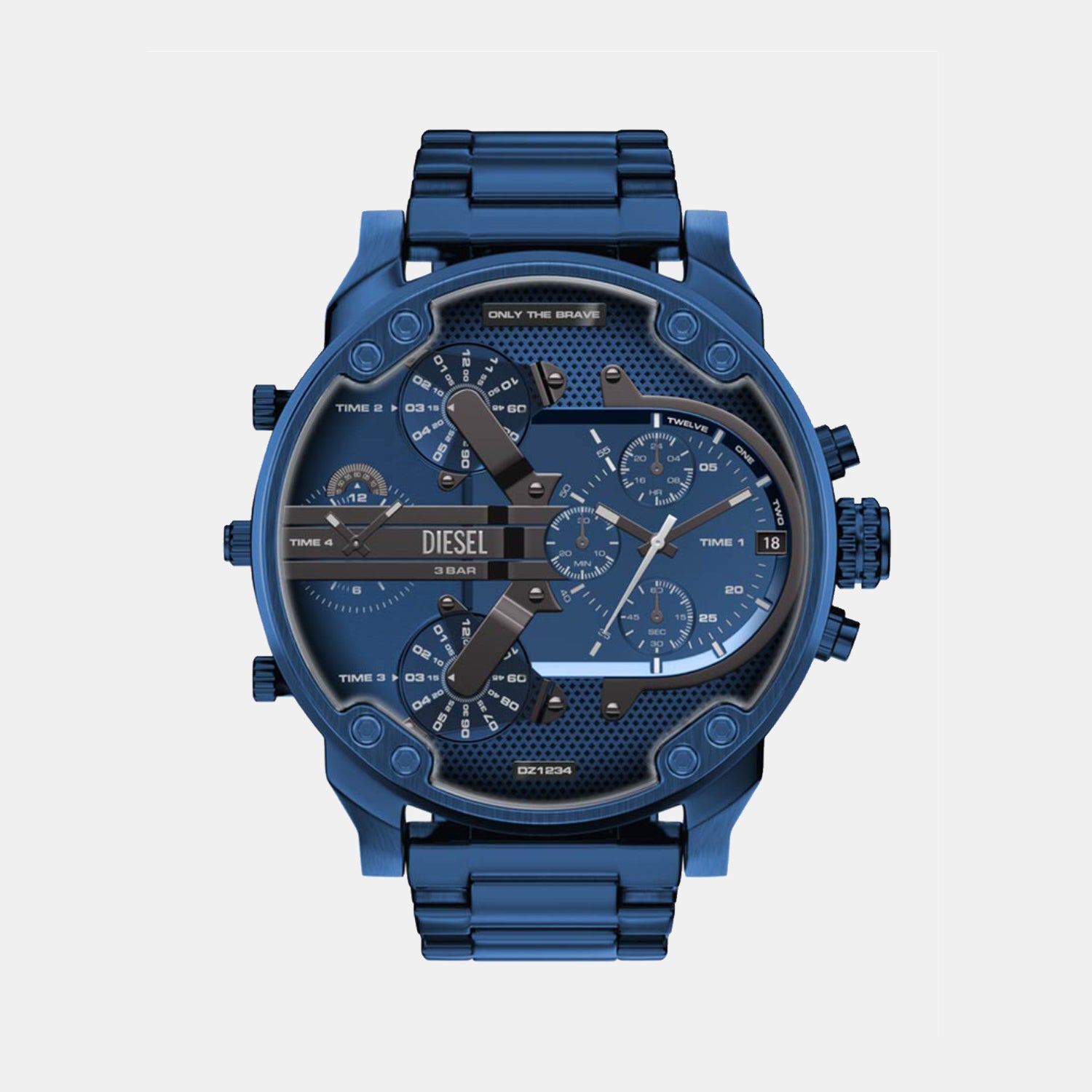 Mr. Daddy Men Quartz Blue Dial Chronograph Stainless Steel Watch DZ7496