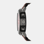 Men Automatic Black Dial Digital Leather Watch DZT2043