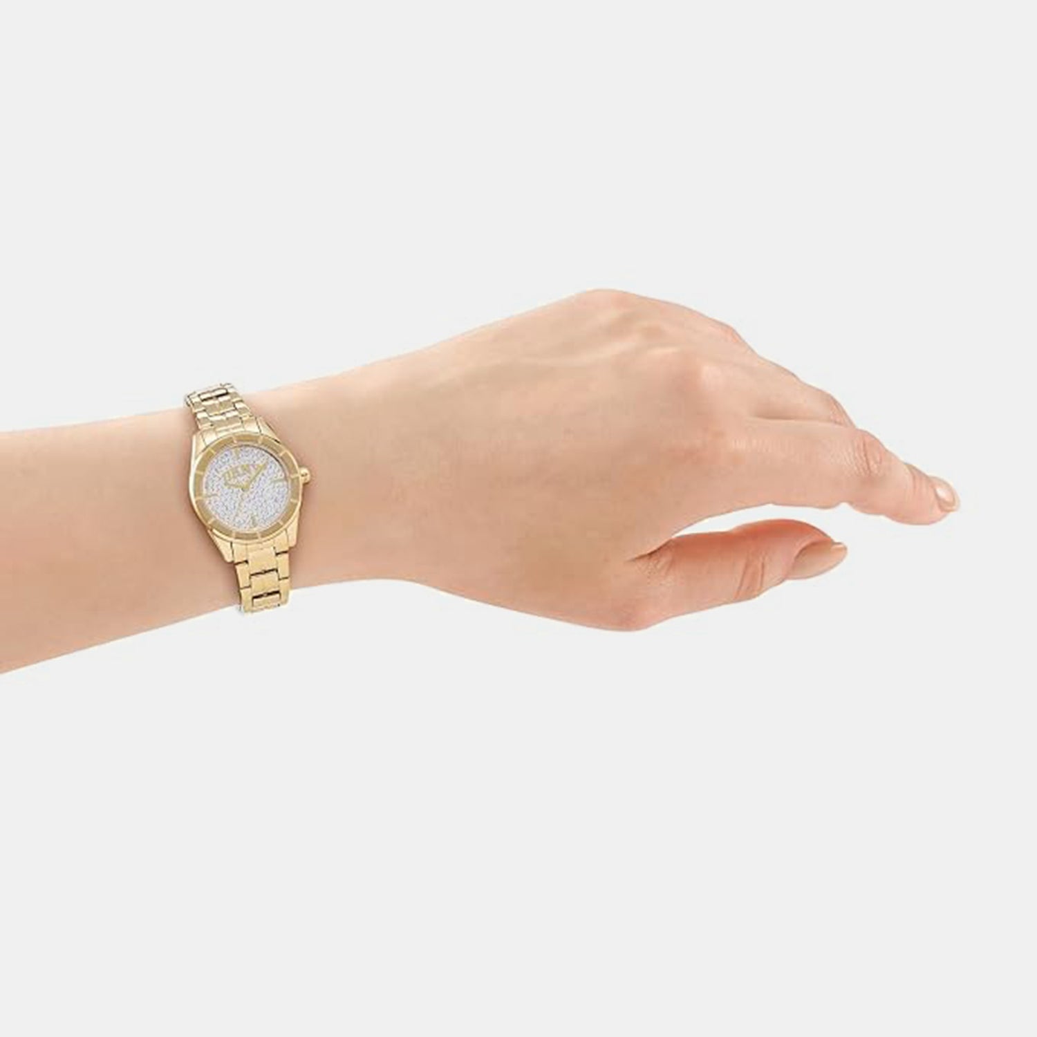 Women Quartz Silver Dial Analog Stainless Steel Watch DK1L169M0225