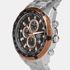 Edifice Men Quartz Black Dial Chronograph Stainless Steel Watch ED368