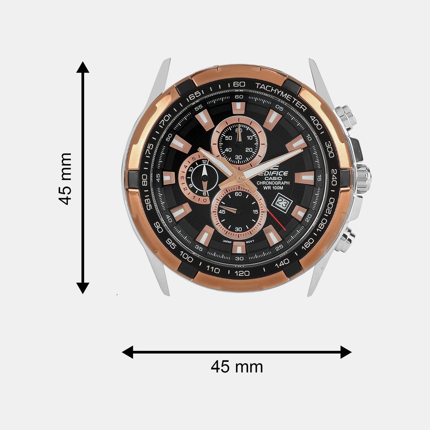 Edifice Men Quartz Black Dial Chronograph Stainless Steel Watch ED368